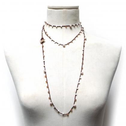 Long Beaded Necklace / Multi Wrap Bracelet, Rosary..