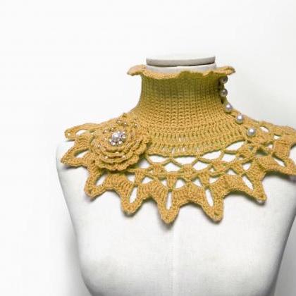 Custom Color Collar With Turtleneck, Crochet..