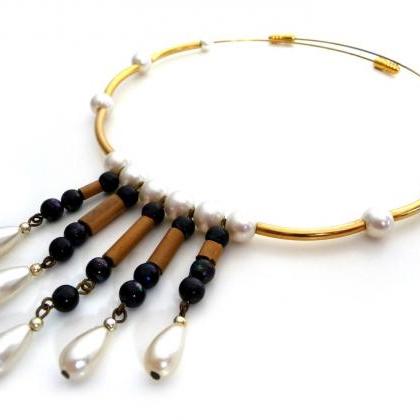 Gold Statement Garland Necklace - Gold Choker With..