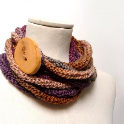 Loop Infinity Scarf Necklace, Knitted Scarlette..