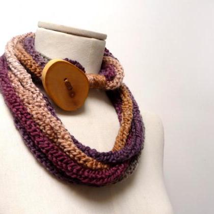 Loop Infinity Scarf Necklace, Knitted Scarlette..