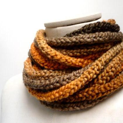 Knit Infinity Scarf Necklace, Loop Scarlette..