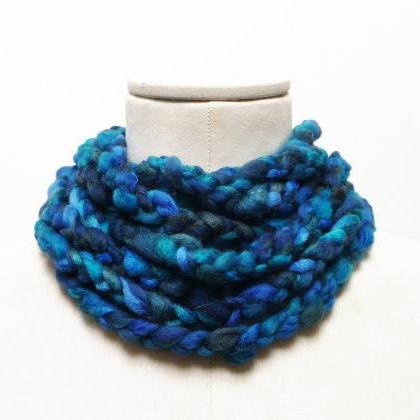 Loop Infinity Scarf Necklace, Crochet Scarflette..