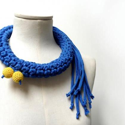 Crochet Statement Necklace - Electr..