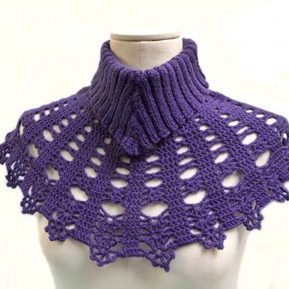 Ultra Violet Capelet with Knit Turt..