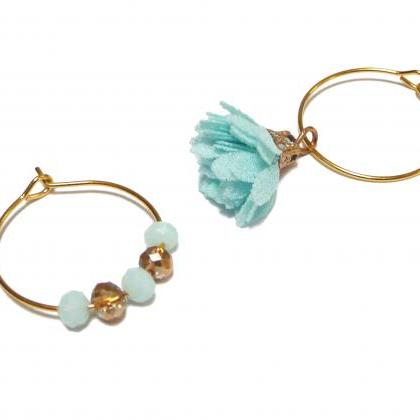 Gold Hoop Earrings with Lilac misma..